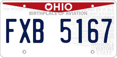 OH license plate FXB5167
