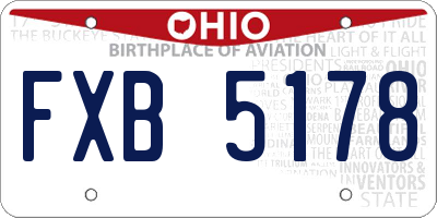 OH license plate FXB5178