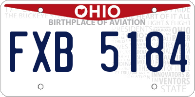 OH license plate FXB5184