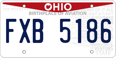 OH license plate FXB5186