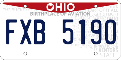 OH license plate FXB5190