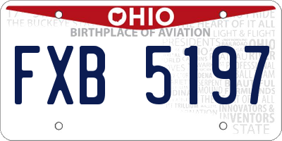 OH license plate FXB5197