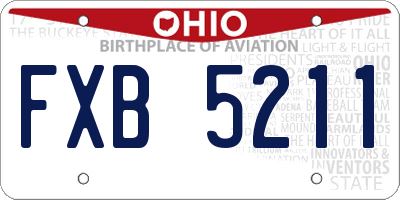 OH license plate FXB5211