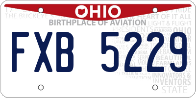 OH license plate FXB5229
