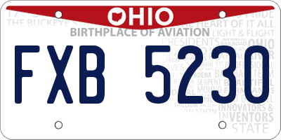 OH license plate FXB5230