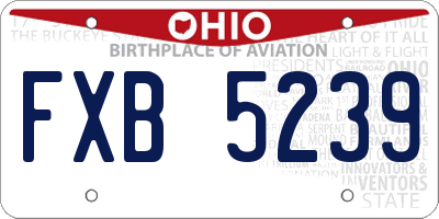 OH license plate FXB5239