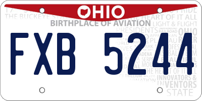 OH license plate FXB5244
