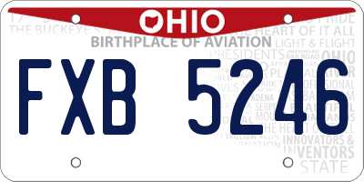 OH license plate FXB5246