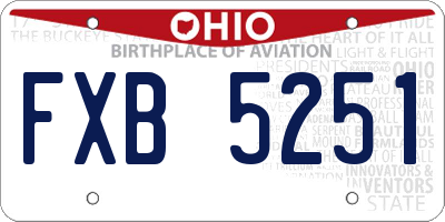 OH license plate FXB5251