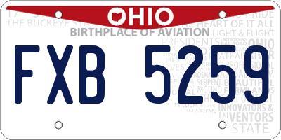 OH license plate FXB5259