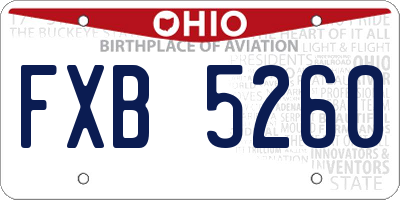 OH license plate FXB5260