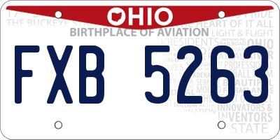 OH license plate FXB5263