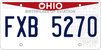 OH license plate FXB5270