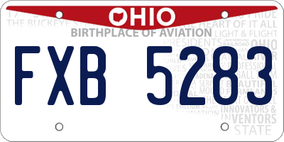OH license plate FXB5283