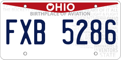 OH license plate FXB5286