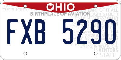 OH license plate FXB5290