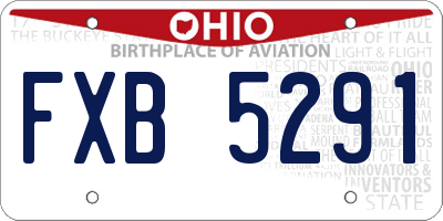 OH license plate FXB5291