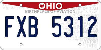 OH license plate FXB5312