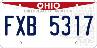 OH license plate FXB5317