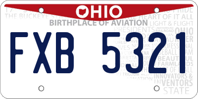 OH license plate FXB5321
