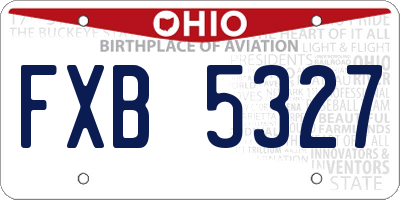 OH license plate FXB5327