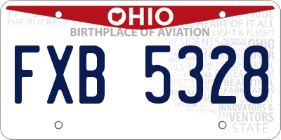 OH license plate FXB5328
