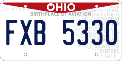 OH license plate FXB5330