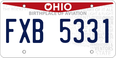 OH license plate FXB5331