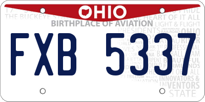 OH license plate FXB5337