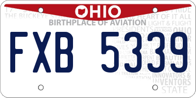 OH license plate FXB5339