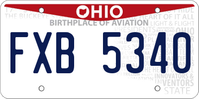 OH license plate FXB5340