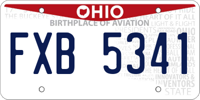 OH license plate FXB5341