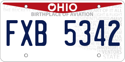 OH license plate FXB5342