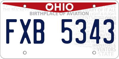OH license plate FXB5343
