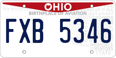 OH license plate FXB5346