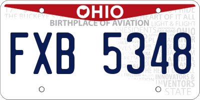 OH license plate FXB5348