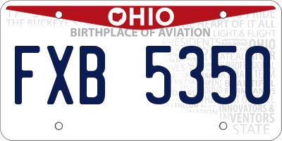 OH license plate FXB5350