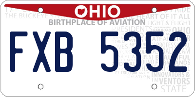OH license plate FXB5352