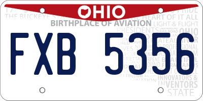 OH license plate FXB5356