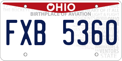 OH license plate FXB5360