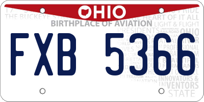 OH license plate FXB5366