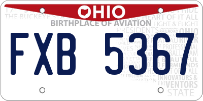 OH license plate FXB5367