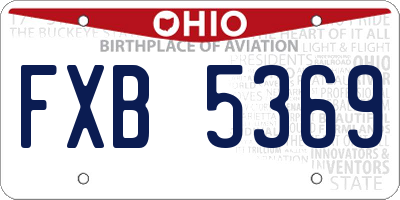 OH license plate FXB5369