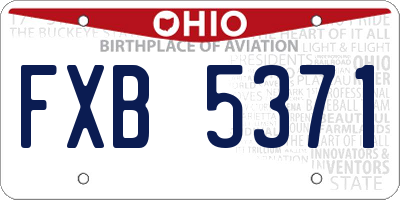 OH license plate FXB5371