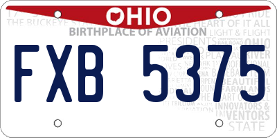 OH license plate FXB5375