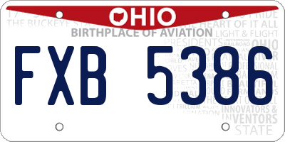OH license plate FXB5386