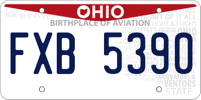 OH license plate FXB5390