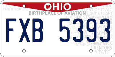 OH license plate FXB5393