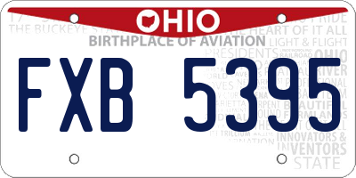 OH license plate FXB5395