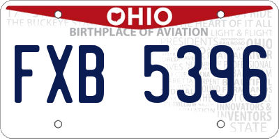 OH license plate FXB5396